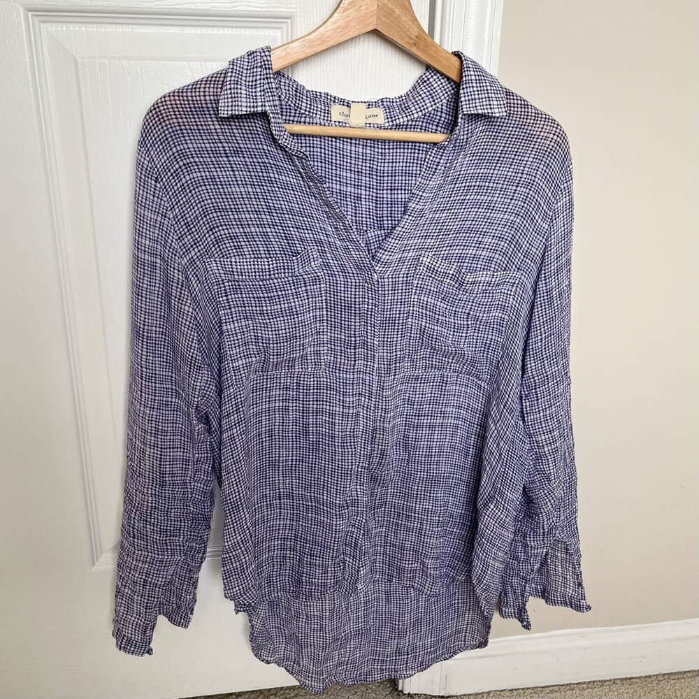 Anthropologie Cloth & Stone plaid button down shirt